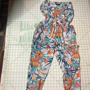 Toxik3 Sleeveless Colorful Floral Jumpsuit Romper Women's Size S